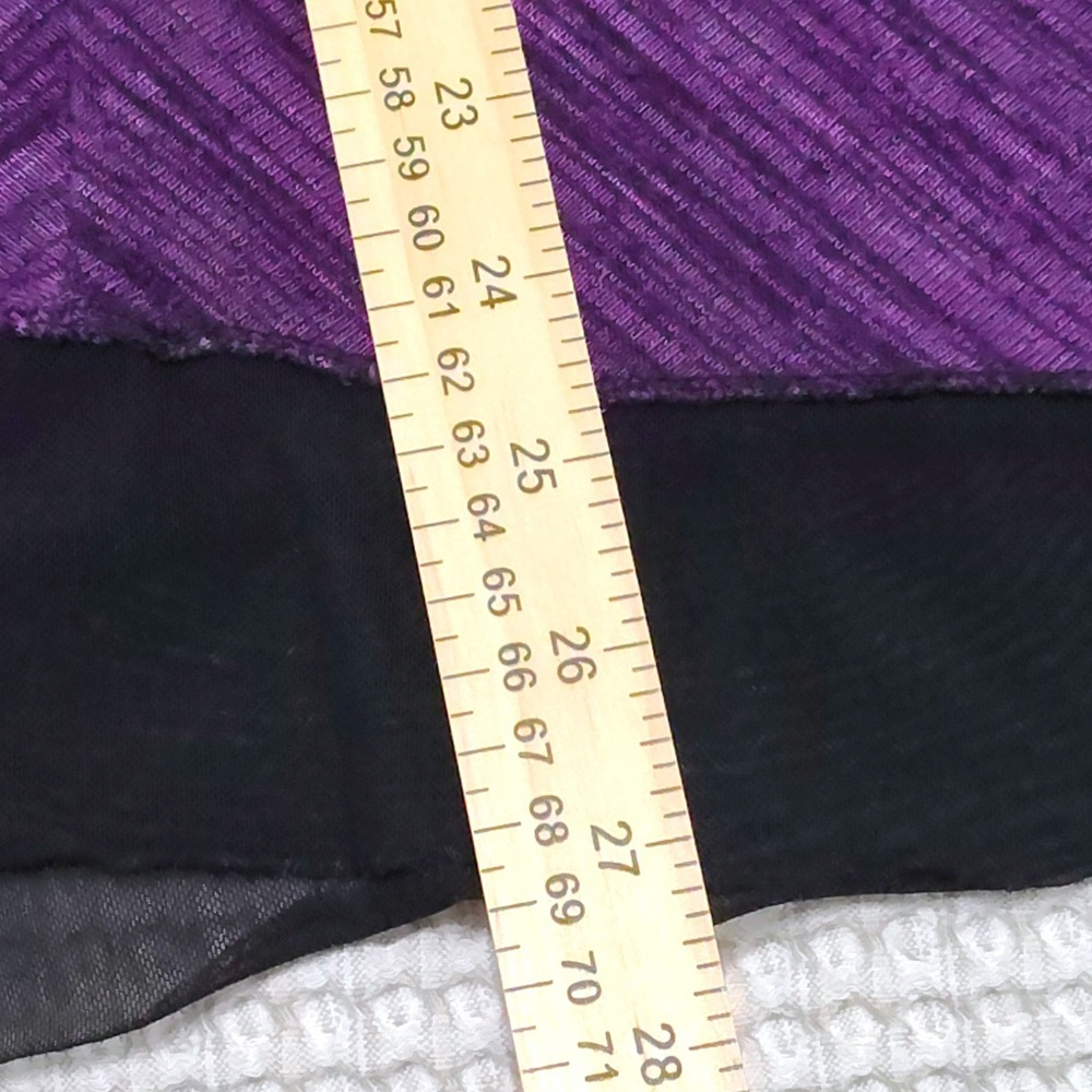 Cable & Gauge XL Purple Tunic Top 3/4 Sleeve Asymmetrical Hem Blouse Casual - Picture 11 of 11